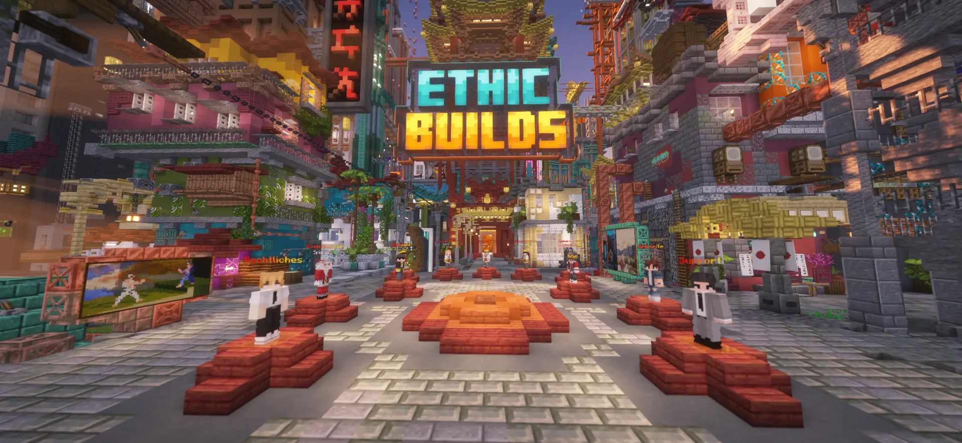 Die EthicBuilds-Lobby mit Blick auf die Bauwelten